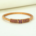 Exquisite Matte Gold Plated Ruby Designer Bangle