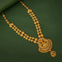 Matte Gold Plated Lakshmi Pendant Necklace