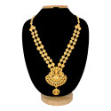 Matte Gold Plated Lakshmi Pendant Necklace
