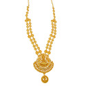Matte Gold Plated Lakshmi Pendant Necklace