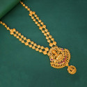 Matte Gold Plated Lakshmi Pendant Necklace