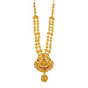 Matte Gold Plated Lakshmi Pendant Necklace