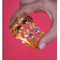 Antique Matte Lakshmi Palakka Enamel Bangle