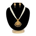 Antique Lakshmi Pendant Multi-Strand Pearl Necklace