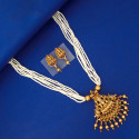 Antique Lakshmi Pendant Multi-Strand Pearl Necklace