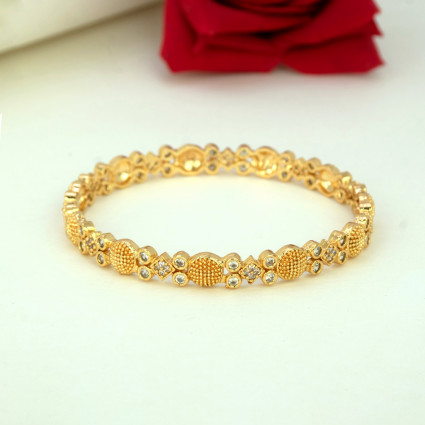Trendy Gold Plated Designer Stone Bangle