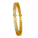 Elegant Gold Plated Floral Semi-precious Stone Bangle
