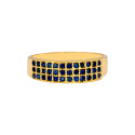 Dazzling Gold Plated Triple Line Stones Finger Ring