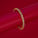 Trendy Round Floral Design CZ Bangle