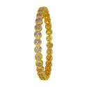 Trendy Round Floral Design CZ Bangle