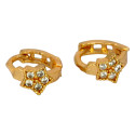 Small Floral CZ Gold Plated Hoop Earrings