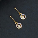 Delicate Floral CZ Gold Plated Bugadi Earrings