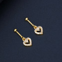 Gold Plated Heart Design Bugadi CZ Earrings