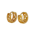 Delicate Gold Plated Cutwork Hoop Earrings