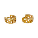 Delicate Gold Plated Cutwork Hoop Earrings
