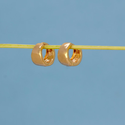 Classic Gold Plated Plain Hoop Earrings