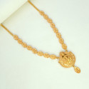 Ethnic Matte Gold Foaming Lakshmi Temple Necklace