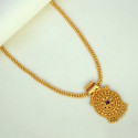 Matte Finish Ball Chain Ruby Pendant Necklace