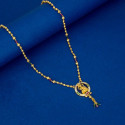 Ethnic Gold Plated Ball Chain Halo Lakshmi Pendant Necklace