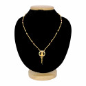 Ethnic Lakshmi Gold-Plated Halo Pendant Beaded Necklace
