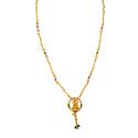 Ethnic Lakshmi Gold-Plated Halo Pendant Beaded Necklace