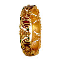 Antique Matte Finish Lakshmi Lotus Bangle