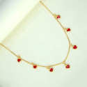 Stylish Gold Plated Stone Hanging Choker Necklace