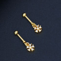 Gold Plated CZ Floral Bugadi Earrings