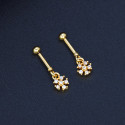 Gold Plated CZ Floral Bugadi Earrings