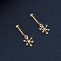 Gold Plated CZ Floral Bugadi Earrings