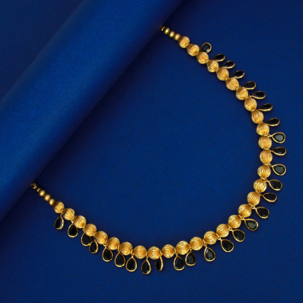 Stylish Gold Plated Crystal Hanging Ball Chain Necklace