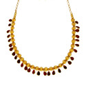 Stylish Gold Plated Crystal Hanging Ball Chain Necklace