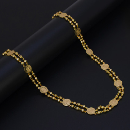 Gold plated Head Cash Kashu Mala/ Long Chain