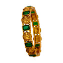 Antique Gold Plated Square Stone Lakshmi Kasu Bangle