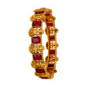 Antique Gold Plated Square Stone Lakshmi Kasu Bangle