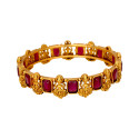 Antique Gold Plated Square Stone Lakshmi Kasu Bangle