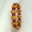 Antique Gold Plated Square Stone Lakshmi Kasu Bangle