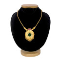 Stunning Gold Plated Big Round Enamel Pendant Necklace