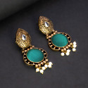 Fashion Golden Oxidized Monalisa Stone Earrings
