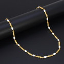 Simple Gold Plated Twisted Chain Pearl Mala