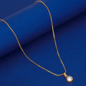 Charming Gold Plated Simple Pearl Pendant with Chain