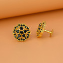 Stunning Gold Plated Floral Stone Ear Studs