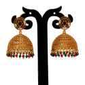 Antique Matte Big Filigree Jhumka Earrings