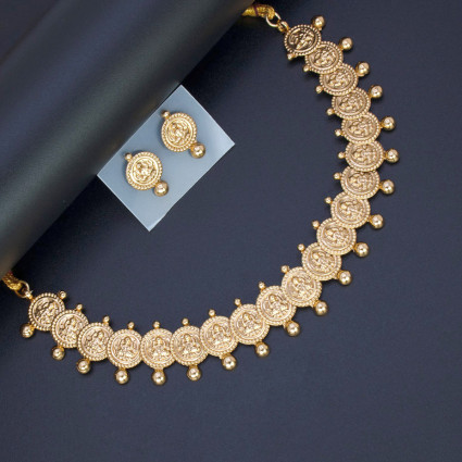 Antique Traditional Lakshmi Kasu Necklace Set