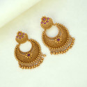 Trendy Antique Gold Plated Filigree Chandbali Earrings