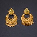 Trendy Antique Gold Plated Filigree Chandbali Earrings