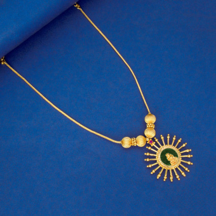 Traditional Gold Plated Lakshmi Palakka Pendant Chain