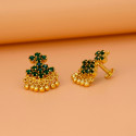Beautiful Green Stones Stud Gold Plated Earrings