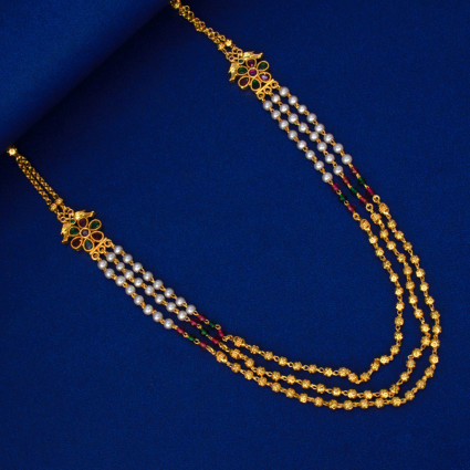 Gold Plated Multi-Strand Crystal Necklace