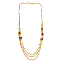 Designer Triple-Layer Golden Ball Chain Necklace